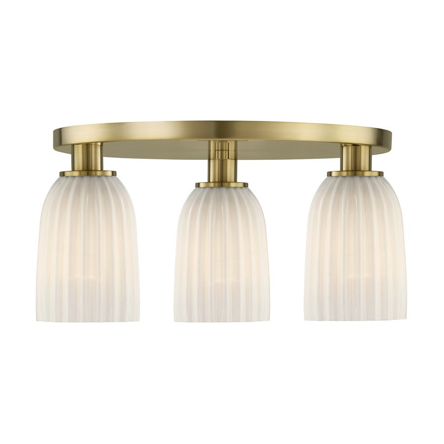 Savoy House Essentials Baldwin 3Lt Flush Mount, Noble Brass - 6-1247-3-127