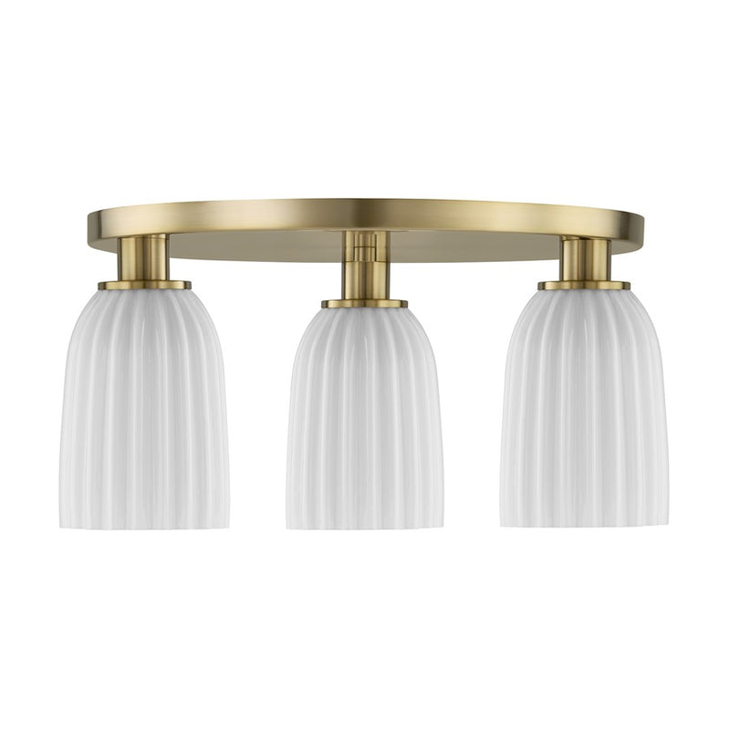 Savoy House Essentials Baldwin 3Lt Flush Mount, Noble Brass