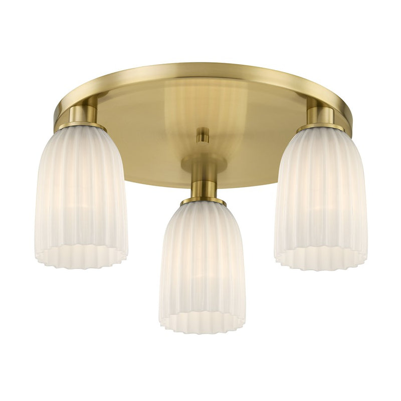Savoy House Essentials Baldwin 3Lt Flush Mount, Noble Brass