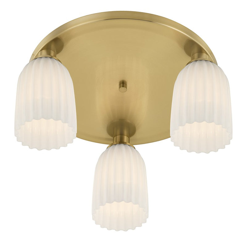Savoy House Essentials Baldwin 3Lt Flush Mount, Noble Brass