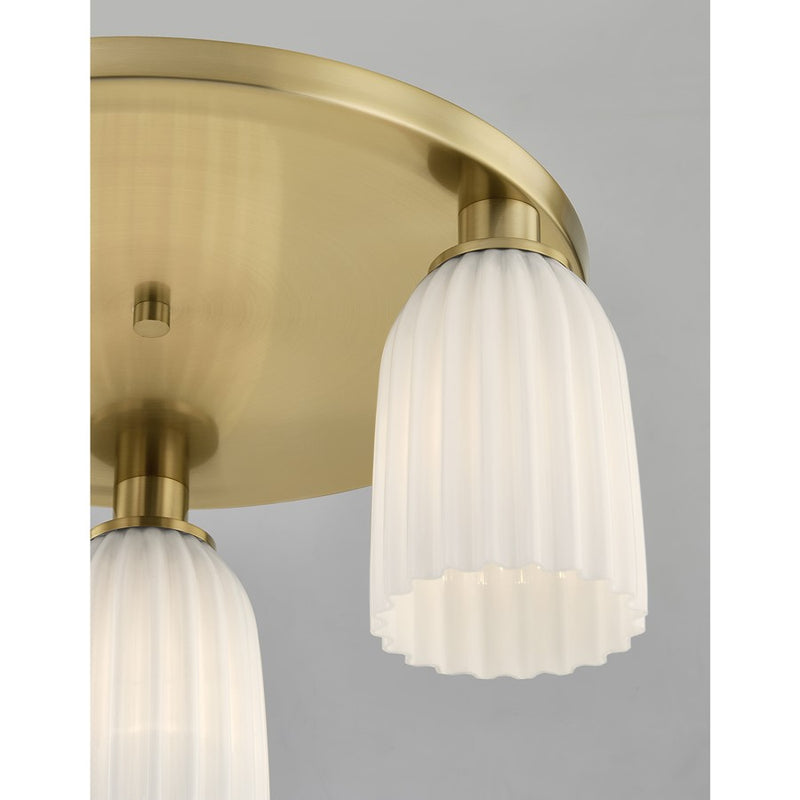 Savoy House Essentials Baldwin 3Lt Flush Mount, Noble Brass