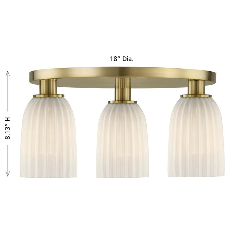 Savoy House Essentials Baldwin 3Lt Flush Mount, Noble Brass