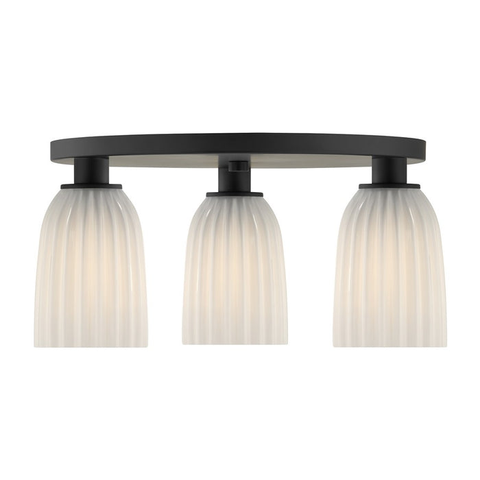 Savoy House Essentials Baldwin 3Lt Flush Mount, Black/White - 6-1247-3-89