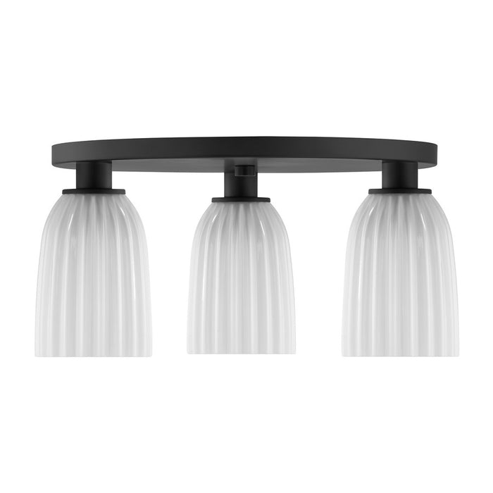 Savoy House Essentials Baldwin 3Lt Flush Mount, Black/White