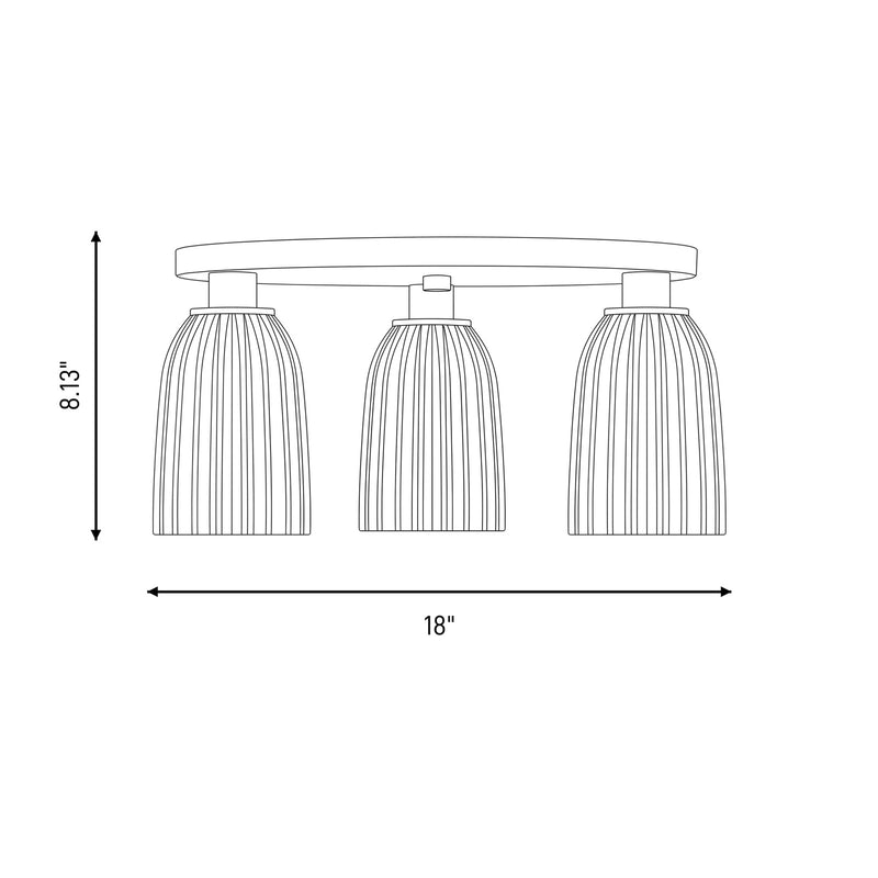 Savoy House Essentials Baldwin 3Lt Flush Mount, Black/White