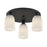 Savoy House Essentials Baldwin 3Lt Flush Mount, Black/White
