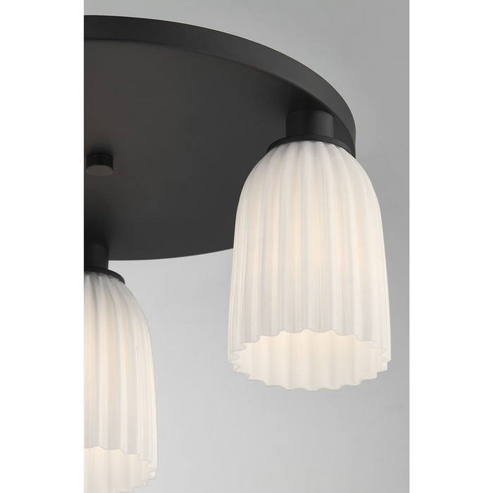 Savoy House Essentials Baldwin 3Lt Flush Mount, Black/White