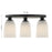 Savoy House Essentials Baldwin 3Lt Flush Mount, Black/White