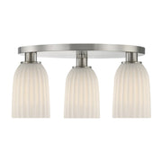 Savoy House Essentials Baldwin 3Lt Flush Mount, Satin Nickel - 6-1247-3-SN