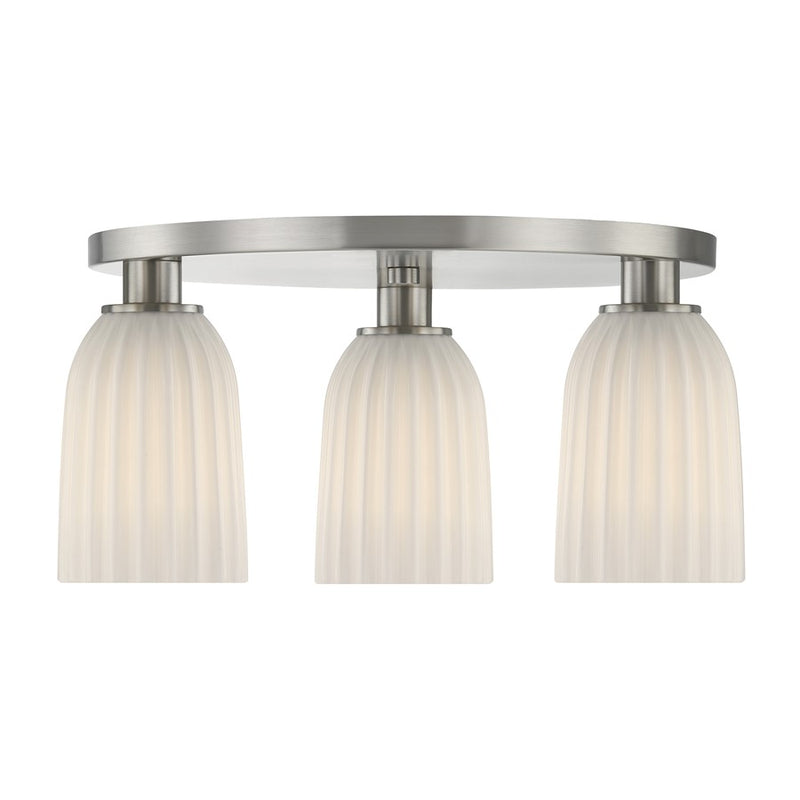 Savoy House Essentials Baldwin 3Lt Flush Mount, Satin Nickel