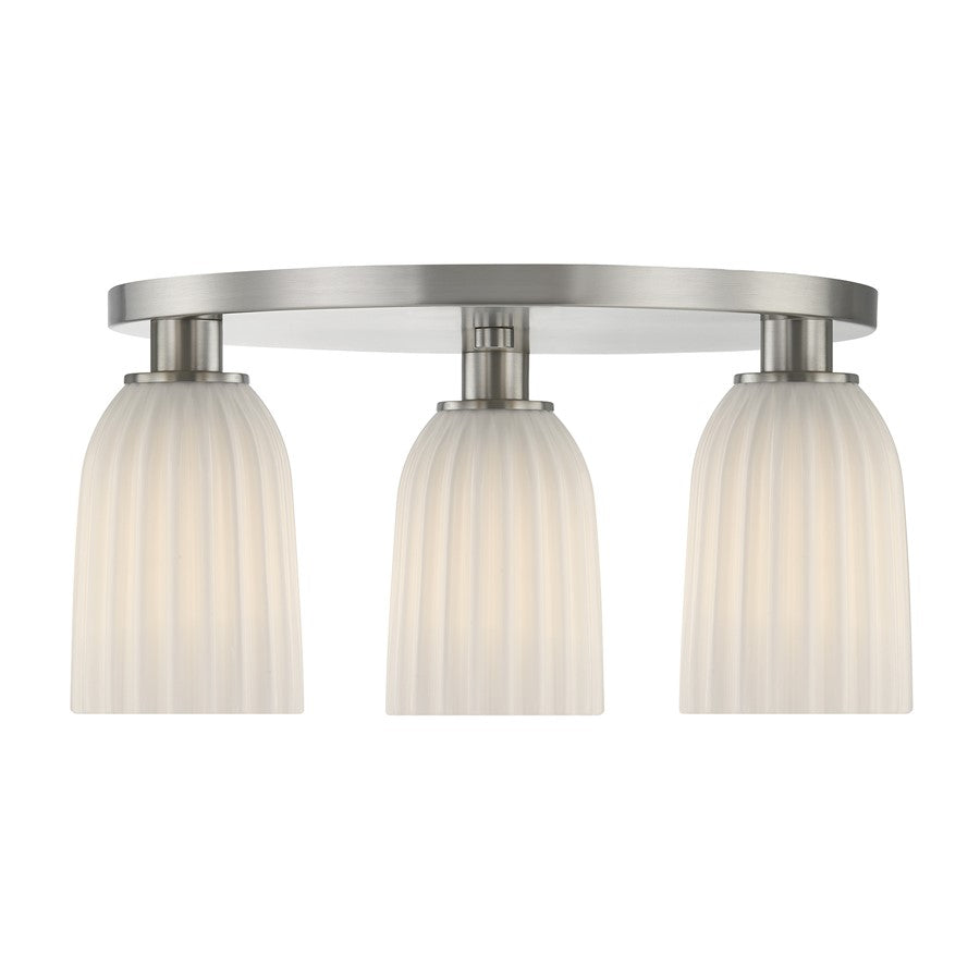 Savoy House Essentials Baldwin 3Lt Flush Mount, Satin Nickel - 6-1247-3-SN