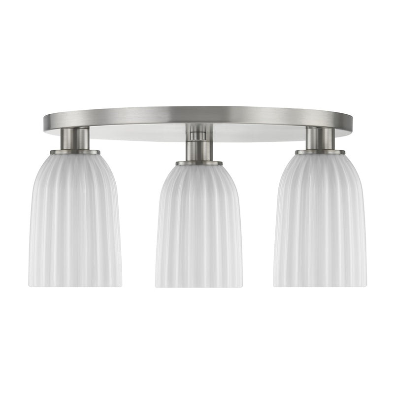 Savoy House Essentials Baldwin 3Lt Flush Mount, Satin Nickel