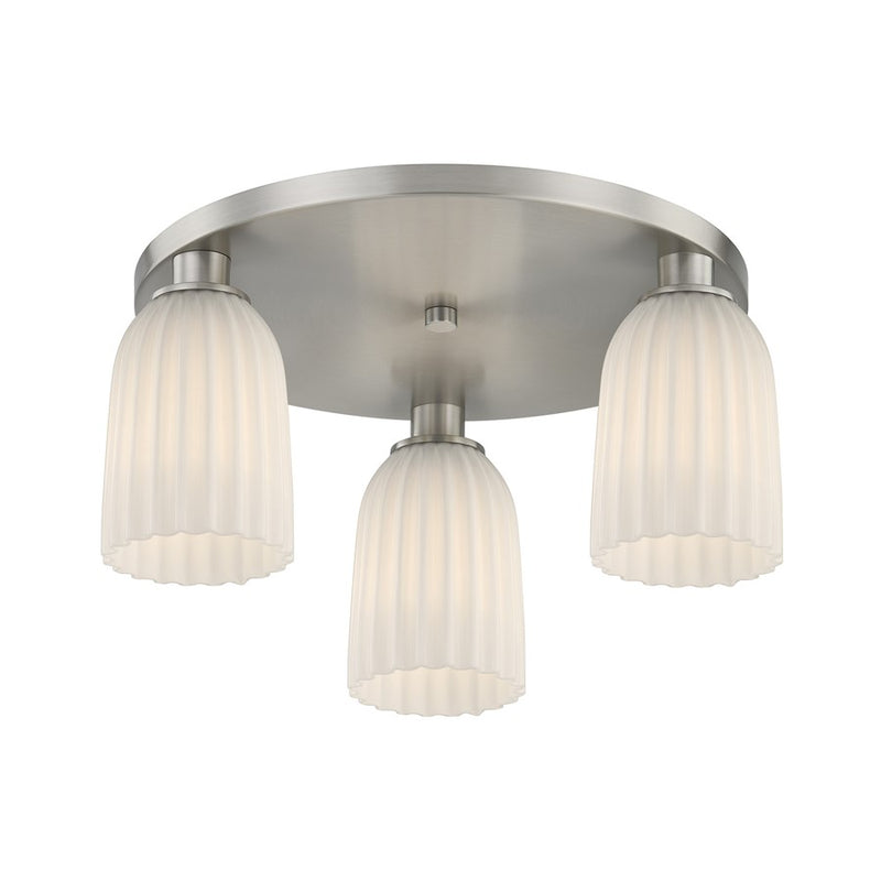 Savoy House Essentials Baldwin 3Lt Flush Mount, Satin Nickel