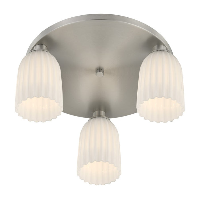 Savoy House Essentials Baldwin 3Lt Flush Mount, Satin Nickel