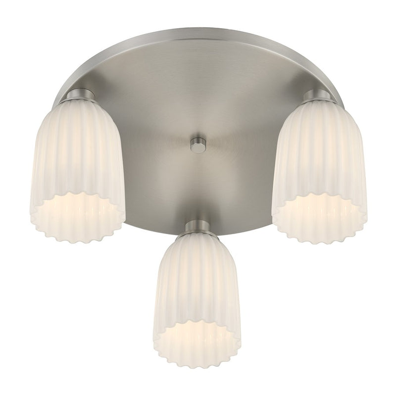 Savoy House Essentials Baldwin 3Lt Flush Mount, Satin Nickel
