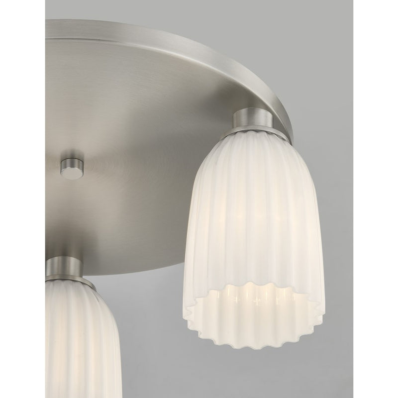 Savoy House Essentials Baldwin 3Lt Flush Mount, Satin Nickel