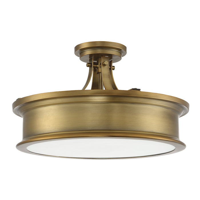 Savoy House Watkins 3-Light 9" Ceiling Light, Warm Brass