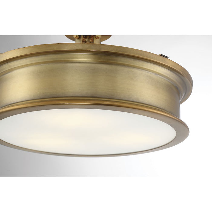 Savoy House Watkins 3-Light 9" Ceiling Light, Warm Brass