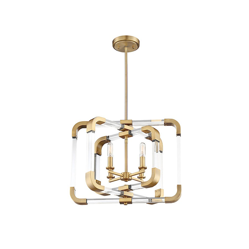Savoy House Rotterdam 4Lt Convertible Semi-Flush/Pendant, Brass