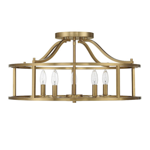 Savoy House Stockton 5-Light Ceiling Light, Warm Brass