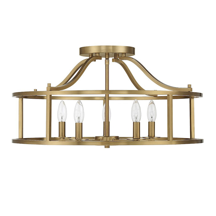 Savoy House Stockton 5-Light Ceiling Light, Warm Brass