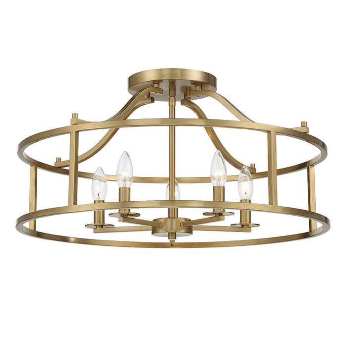 Savoy House Stockton 5-Light Ceiling Light, Warm Brass