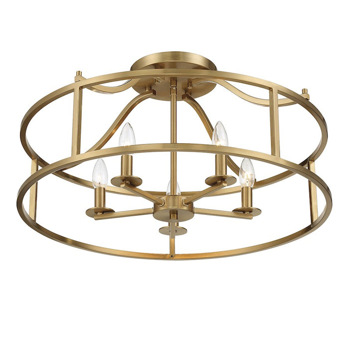 Savoy House Stockton 5-Light Ceiling Light, Warm Brass