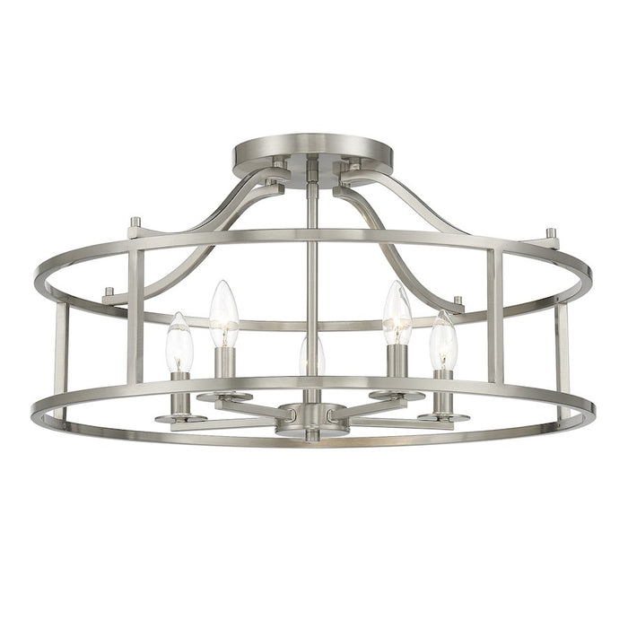 Savoy House Stockton 5-Light Ceiling Light, Satin Nickel