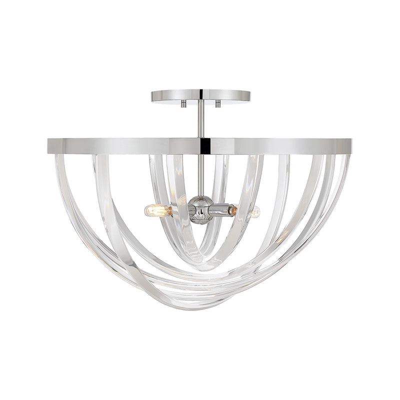 Savoy House Jennings 24in 4-Light Semi-Flush Mount | Modern & Glam Polished Chrome and Acrylic | Foyer & Bedroom Ceiling Light | 24 | Model 6-1777-4-11