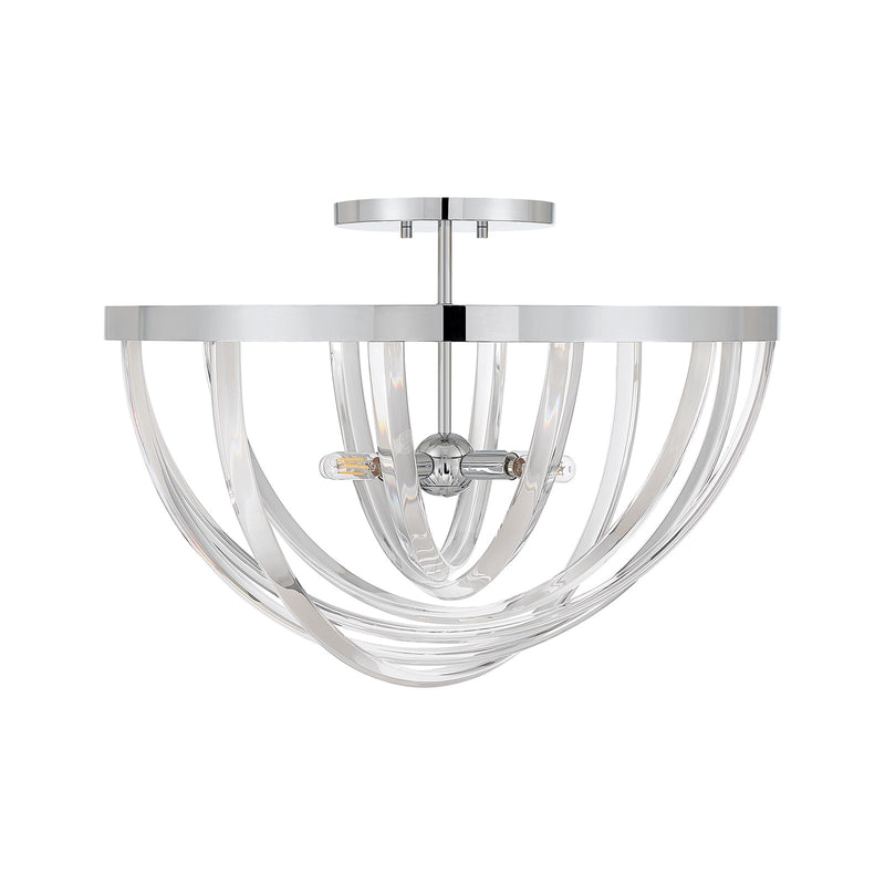 Savoy House Jennings 24in 4-Light Semi-Flush Mount | Modern & Glam Polished Chrome and Acrylic | Foyer & Bedroom Ceiling Light | 24 | Model 6-1777-4-11