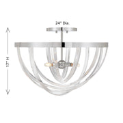 Savoy House Jennings 24in 4-Light Semi-Flush Mount | Modern & Glam Polished Chrome and Acrylic | Foyer & Bedroom Ceiling Light | 24 | Model 6-1777-4-11