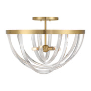 Savoy House Jennings 24in 4-Light Semi-Flush Mount | Modern & Glam Warm Brass and Acrylic | Foyer & Bedroom Ceiling Light | 24 x 24 | Model 6-1777-4-322