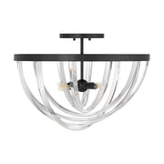 Savoy House Jennings 24in 4-Light Semi-Flush Mount | Modern & Glam Matte Black and Acrylic | Foyer & Bedroom Ceiling Light | 24 x 24 | Model 6-1777-4-89