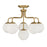 Savoy House Marco 6-Light Ceiling Light, Warm Brass/Opal