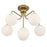 Savoy House Marco 6-Light Ceiling Light, Warm Brass/Opal