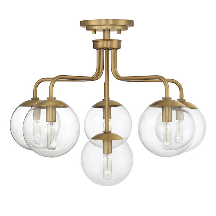 Savoy House Marco 6-Light Ceiling Light, Warm Brass