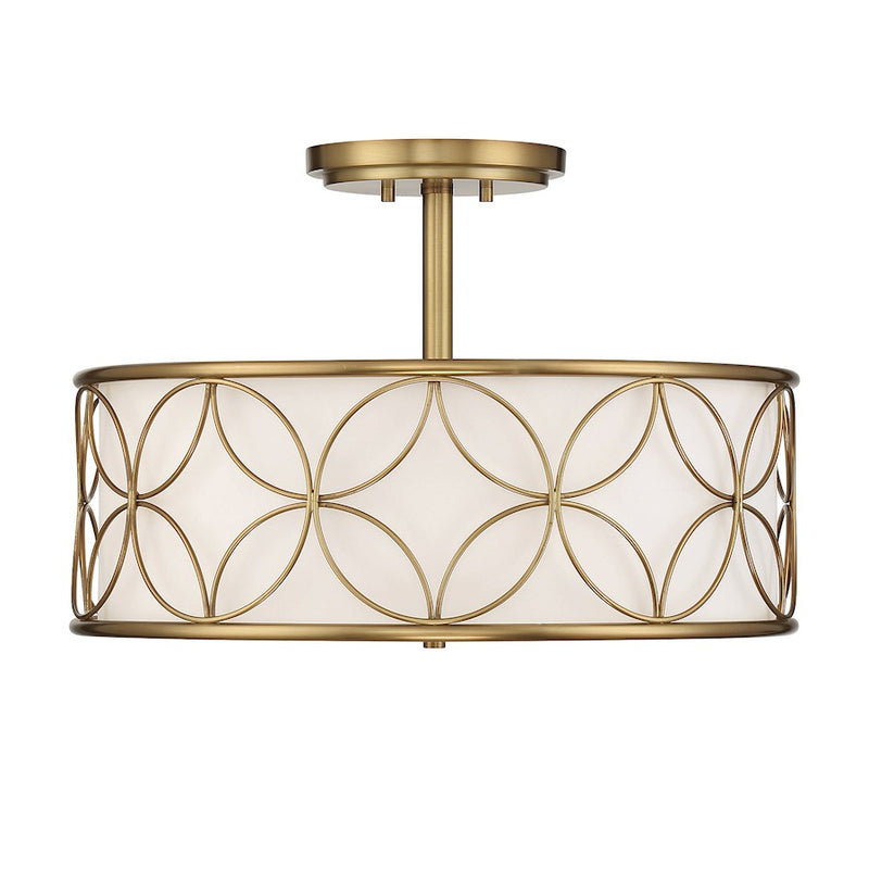 Savoy House Reid 4-Light Ceiling Light, Warm Brass