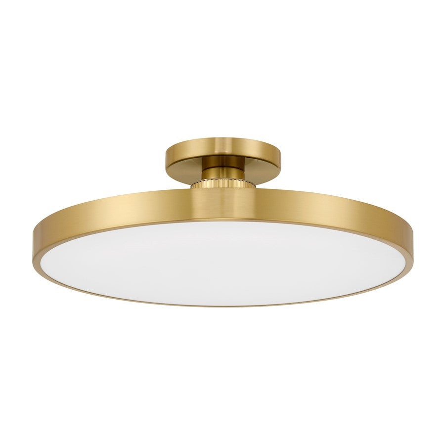 Savoy House Thayer 1 Light Semi-Flush, Warm Brass