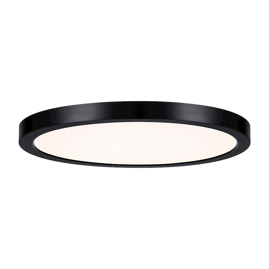 Essentials 1 Light 12" LED Flush Mount, Black/Clear - 6-3333-12-BK