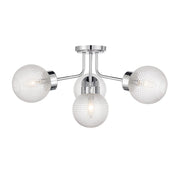 Savoy House Coral 4 Lt Semi-Flush, Chrome/Clear Textured, Chrome - 6-3364-4-11