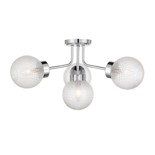 Savoy House Coral 4 Lt Semi-Flush, Chrome/Clear Textured, Chrome - 6-3364-4-11