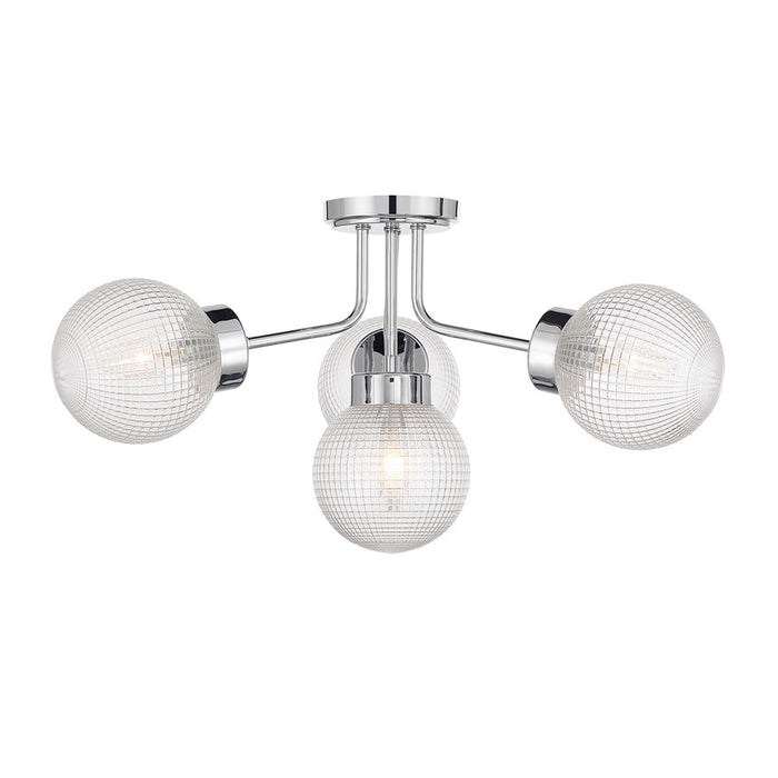 Savoy House Coral 4 Lt Semi-Flush, Chrome/Clear Textured, Chrome - 6-3364-4-11