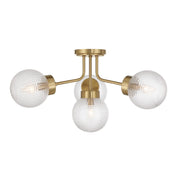 Savoy House Coral 4Lt Semi-Flush, Clear, Warm Brass - 6-3364-4-322