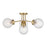 Savoy House Coral 4Lt Semi-Flush, Clear, Warm Brass - 6-3364-4-322