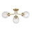 Savoy House Coral 4Lt Semi-Flush, Clear, Warm Brass