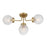 Savoy House Coral 4Lt Semi-Flush, Clear, Warm Brass