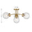 Savoy House Coral 4Lt Semi-Flush, Clear, Warm Brass