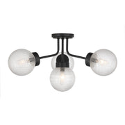 Savoy House Coral 4Lt Semi-Flush, Clear Matrix, Matte Black - 6-3364-4-89