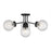 Savoy House Coral 4Lt Semi-Flush, Clear Matrix, Matte Black - 6-3364-4-89