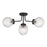 Savoy House Coral 4Lt Semi-Flush, Clear Matrix, Matte Black
